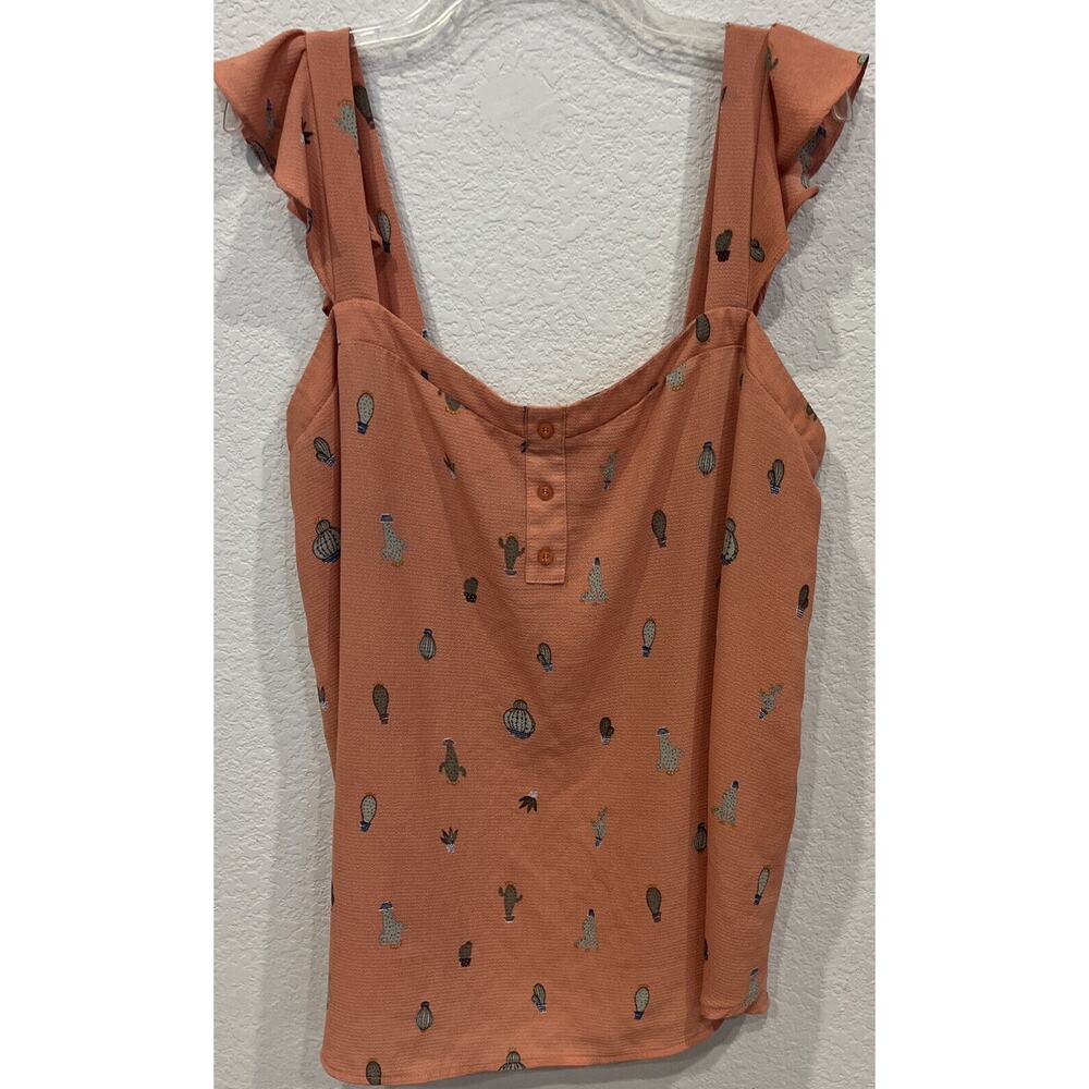 TORRID Coral Ruffle Crepe Cactus Sleeveless Blouse Size 2X